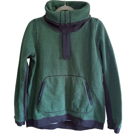 Lululemon Avenue Pullover Sweatshirt SZ 8 Hyper Strip Cozy Funnel Neck Cotton - Picture 1 of 9